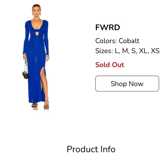 Auteur Stevie Maxi Dress in Cobalt Blue S Revolve Rib Knit - Picture 13 of 16